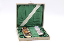 12x BSF 90 Kaffeelöffel Löffel MS Monogramm versilbert Set Vintage in Box