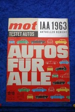 MOT 12-13/63 IAA 1963 DKW F 102 F 11 F 12 Roadster Honda Sportwagen