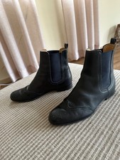 UNNÜTZER Chelsea Edel Boots Handarbeit Echtleder Budepester dunkelblau  37