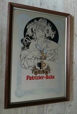 Bier Spiegel Werbung Brauerei PATRIZIER BRÄU alt Gaststätte Partykeller 69x47 cm
