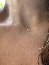 Kleine Diamant Herz Halskette