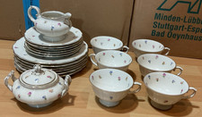 Krautheim & Adelsberg Kaffeservice Streublumendekor Goldrand Bavaria vollständig