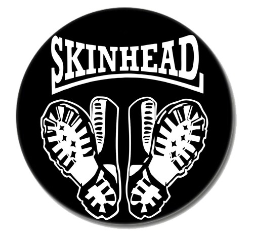 Skinhead boots punk button pin - punk,
