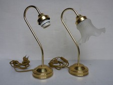 2x alte Lampe Tischlampe Nachttischlampe Jugendstil Stil Schwanenhals Blume
