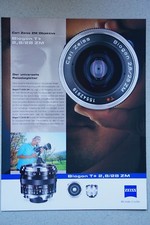 CARL ZEISS Datenblatt Biogon T* 2,8/28 Prospekt ZM LEICA-M-Bajonett