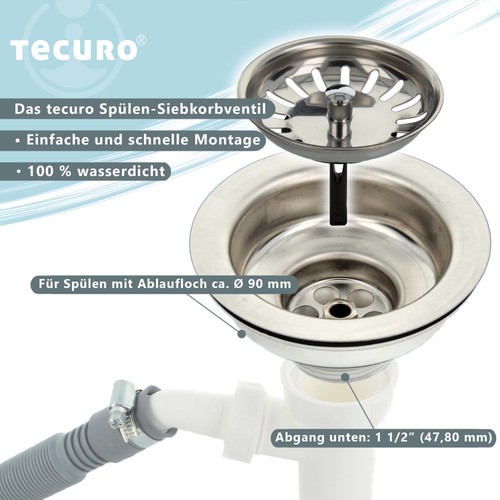 Tecuro spülen siebkorbventil - tecuro, spülen-siebkorbventil