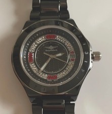 Breytenbach Keramikuhr Damen schwarz NEU 40mm mit Kristallen Quarzwerk mit Box 