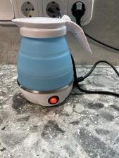 Reisewasserkocher faltbarer Wasserkocher 0,6L Silikon 600 Watt 304 Blau Wie Neu