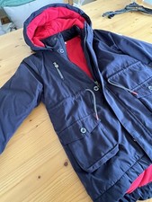 Steiff Mädchenparka Mantel Gr.122 dunkelblau rot NEU warm Winterjacke Bärchen