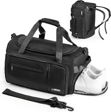 Reisetasche Sporttasche Tragetasche Schultertasche 43L Groß Faltbare Schwarz