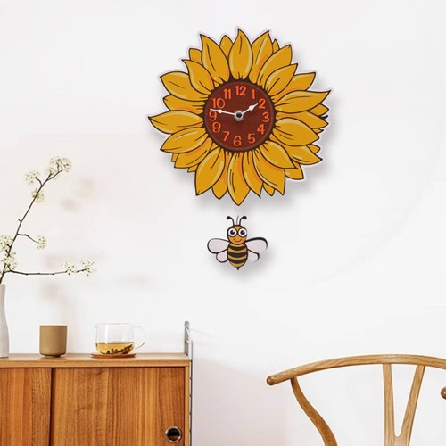 Sonnenblumen pendeluhr leise - sonnenblumen-pendeluhr,