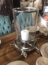 Bootsruder  Windlicht Huricane 44x44x32cm Aluminium/Glass Nickel Finished