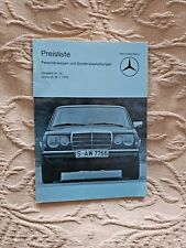Preisliste Mercedes Benz W114 / W123 / W116 / R107 / W100 ab 28/01/1976
