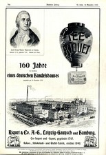 160 Jahre Tee Riquet XL Reklame 1905 !! Heißluftballon Elefant Leipzig Gautzsch