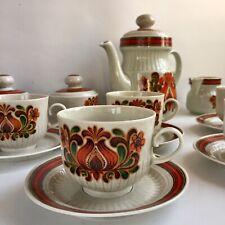 Winterling  Kaffeeservice Blumenmuster Pop Art 16 tlg. für 6 Personen 70er J.