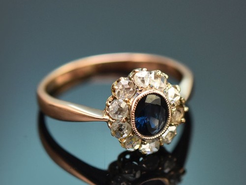 Historischer saphir ring mit - saphir,