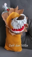 IKEA Löwe Klappar Handpuppe mit Maus Kasperletheater orange
