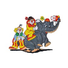 Wanddeko Clown Elefant 60cm