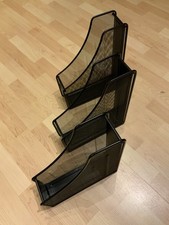 A4 Dokumentenablage 3 Ablagen Metall Büro Organizer schwarz