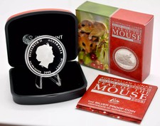 2008 Lunar Maus 1 OZ 999 Silber Lunar II  Mouse silver UZ Proof PP in Box + CoA