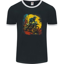 Ein Motocross Fahrer MotoX Dirt Bike Scrambler Herren Ringer T-Shirt FotL
