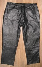 AUTHENTIC Herren- LEDERJEANS / Lederhose in schwarz Gr. 27 ca. W38 / L28