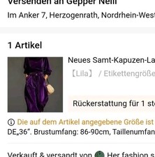 Damen Samt Anzug: Gr.S