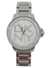 DKNY Damenuhr Silber Elegant Strass Armbanduhr