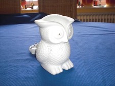 Eulenlampe Keramik weiß 18cm - Eule Lampe Tischlampe Dekolampe - Formano