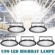 5x 200W UFO LED Hallenbeleuchtung Deckenstrahler Werkstattleuchte Industrielampe