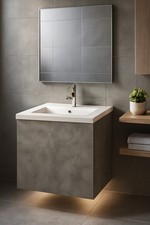 Badmöbel Set Linz Beton Optik Waschbecken 60cm Design Wasch Tisch Unterschrank