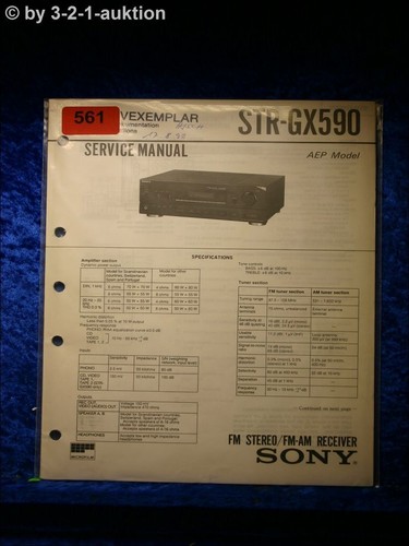 Sony service manual str - manual, gx590