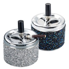 Drehaschenbecher Metall Strass