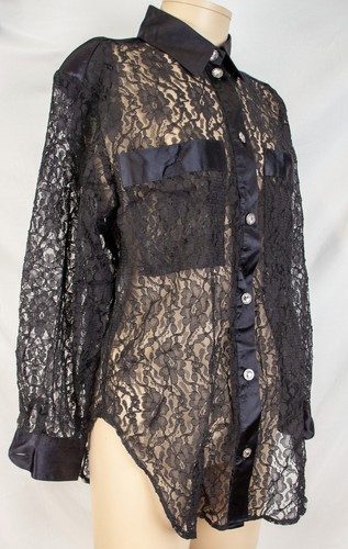 Spitzenbluse schwarz - spitzenbluse,