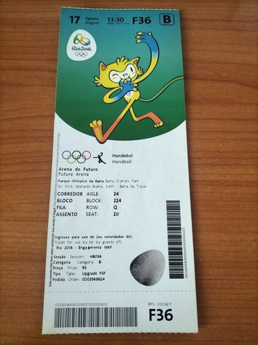 Used ticket olympic 08 - olympic, 17.08