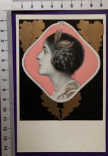 Goldlitho Frauenkopf Schlange