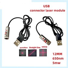 USB   Rot Punkt/Linie/Kreuz Laser Modul Kopf Glas Objektiv Fokussierbar 650nm