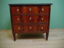 Biedermeier Kommode Mahagoni mit Bronze Beschlägen und Marmorplatte um 1930