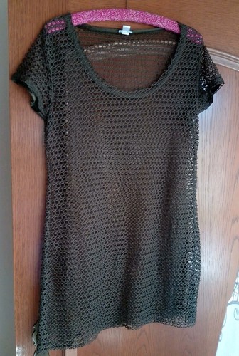 Damen netzkleid braun gr l - braun,