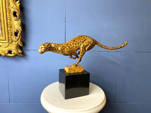 Bronze skulptur panther - bronze,