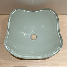 Dune Ceramics Glas-Waschschale in Türkis/Gold, Quadratisch - 37 x 37 cm