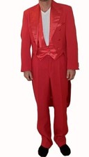 Frack, Hose, Frackweste, Fliege ChenDress in rot, Größe 48