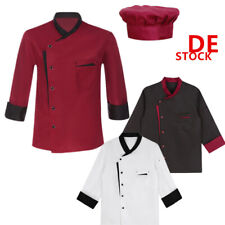 DE Damen Herren Kochjacke Bäcker Kochmütze Uniform Restaurant Berufsbekleidung