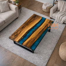 Blau epoxidharz couchtisch - blau,
