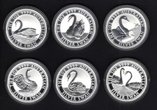 Je 1 Unze Silber Schwan 2017 , 2018 , 2019 , 2020, 2021 und 2022 = 6 Unzen St.