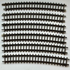 Arnold Spur N, 0164, 6 gebog. Gleise, R4-430 mm, braun, mit Rost u. Abbrüchen