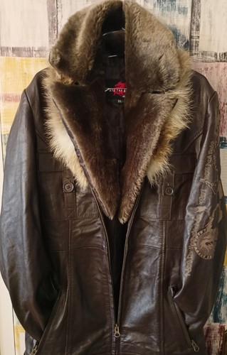 Braune ledermantel mit - ledermantel,