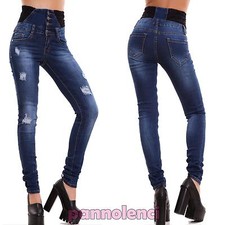 Damen Jeans Hose Skinny High