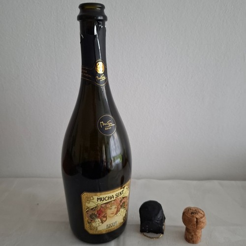 Jugendstil sektflasche alfons - sektflasche,