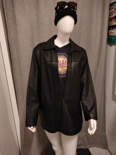 Damenlederjacke schwarz - damenlederjacke, gr.42